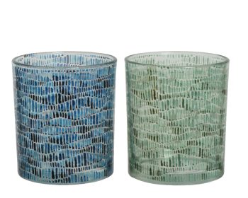 Γυάλινο Ρεσώ σε 2 χρώματα μπλε / πράσινο 9x8Φ assorted 830394