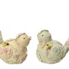 Πουλάκι polyresin με λουλούδια 9x7x7cm assorted 830482