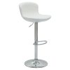 Σκαμπό μπαρ Cosy I pakoworld PP/PU λευκό-μέταλλο χρωμίου 001-000071