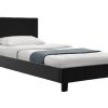Κρεβάτι Nevil pakoworld μονό 100x200 PU χρώμα μαύρο ματ 006-000014