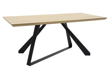 Τραπέζι Soho pakoworld επιφάνεια MDF χρώμα sonoma-πόδι μεταλλικό μαύρο 180x90x75εκ 011-000022