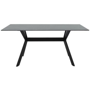 Alternative view of Τραπέζι Olivet  sintered stone μαύρο μαρμάρου-μαύρο 180x90x75εκ