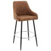 Σκαμπό bar Cody pakoworld μεταλλικό μαύρο-ύφασμα antique καφέ 029-000168