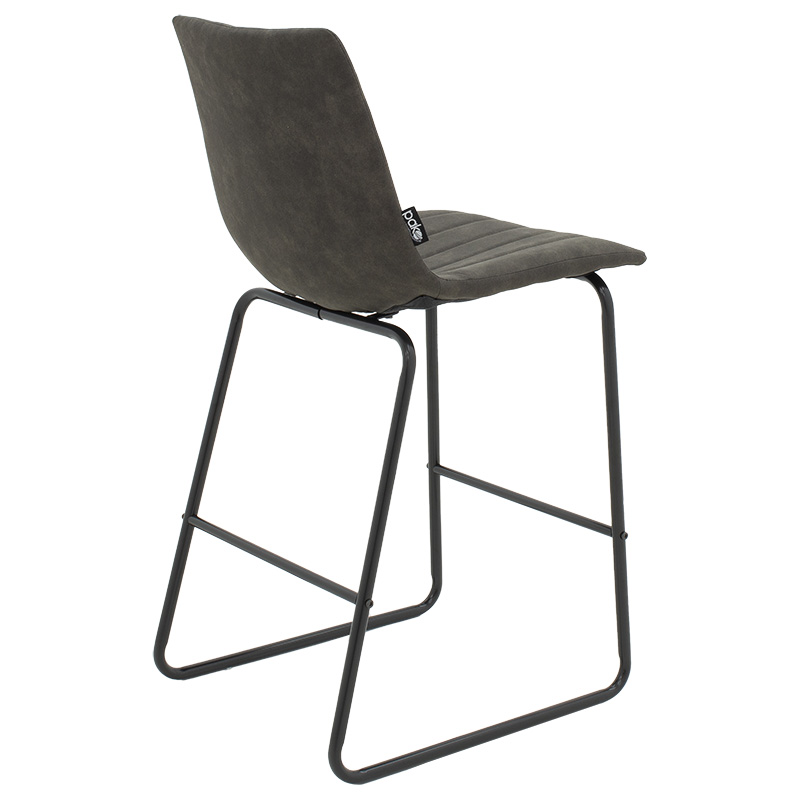 Σκαμπό bar Desirable μεταλλικό μαύρο-ύφασμα ανθρακί antique - Image 2