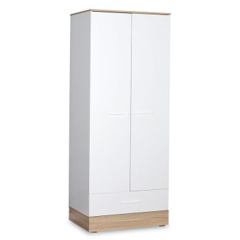 Ντουλάπα ρούχων Prue pakoworld δίφυλλη λευκό-sonoma 80x52x198εκ 039-000129