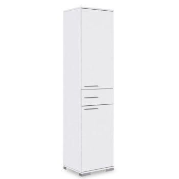Ντουλάπι-στήλη Chad pakoworld με συρτάρι λευκό gloss 45x40x187εκ 039-000141