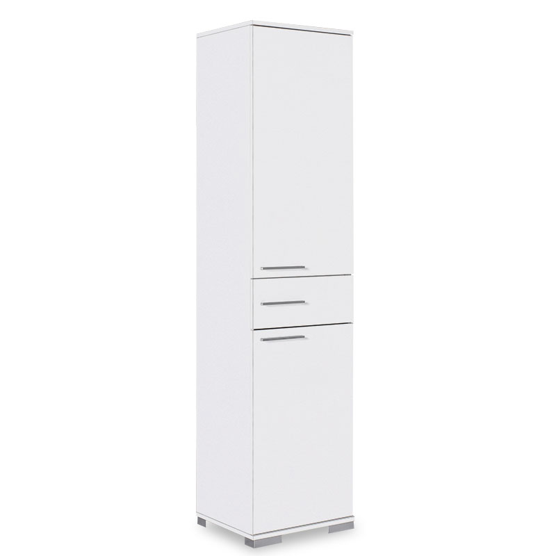 Ντουλάπι-στήλη Chad pakoworld με συρτάρι λευκό gloss 45x40x187εκ 039-000141