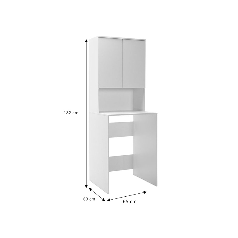 Έπιπλο πλυντηρίου Ryda μελαμίνης λευκό 65x60x182εκ - Image 5
