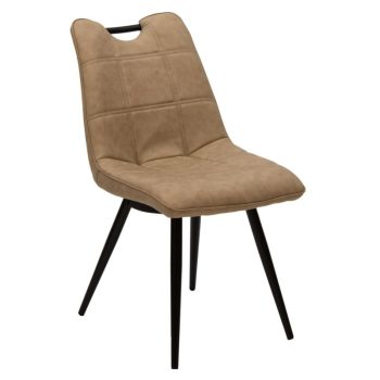 Καρέκλα Nely pakoworld PU μπεζ antique-μαύρο πόδι 058-000048