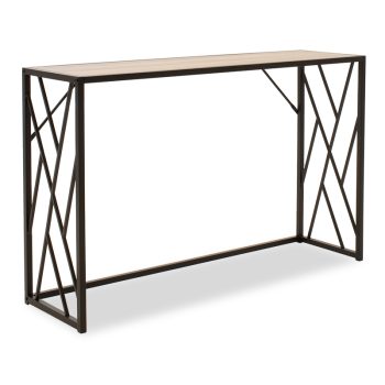 Κονσόλα Ivy pakoworld χρώμα καρυδί-μαύρο 120x35x75εκ 066-000015