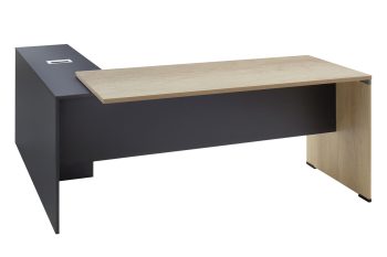 Alternative view of Γραφείο εργασίας επαγγελματικό Lotus  αναστρέψιμο σε φυσικό-ανθρακί 180x160x75εκ