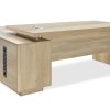 Γραφείο εργασίας επαγγελματικό Minimal pakoworld δεξιά γωνία φυσικό 200x170x75εκ 069-000017