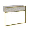 Κονσόλα Marble pakoworld χρώμα λευκό μαρμάρου-χρυσό 90x38
