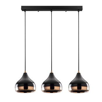 Φωτιστικό οροφής τρίφωτο Elprecious pakoworld E27 μαύρο-bronze 67x17x110εκ 071-001036