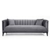 Καναπές 3θέσιος PWF-0541 pakoworld βελούδο ανθρακί 255x89x79εκ 071-001241