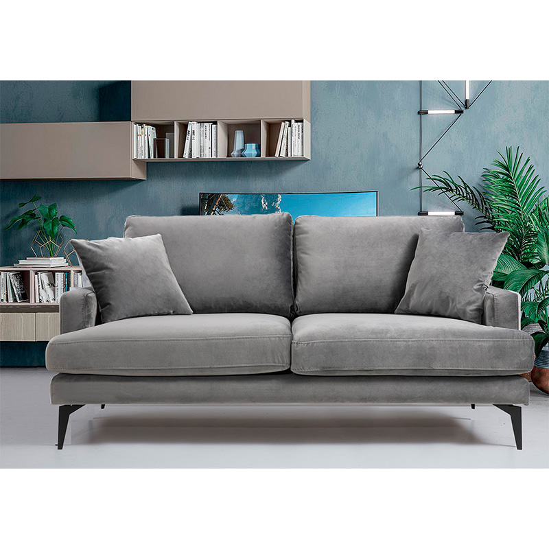 Καναπές 2θέσιοςFortune βελούδο ανθρακί-μαύρο 175x90x88εκ - Image 2