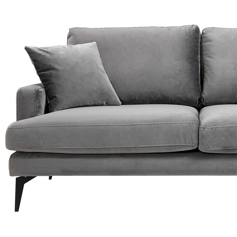 Καναπές 2θέσιοςFortune βελούδο ανθρακί-μαύρο 175x90x88εκ - Image 3