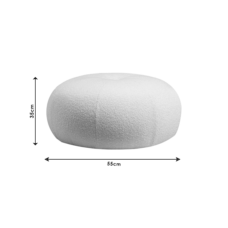 Πουφ PWF-0564 ύφασμα μόκα Φ55x35εκ - Image 3