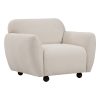 Πολυθρόνα Arabella pakoworld ύφασμα εκρού 90x86x86εκ 071-001278