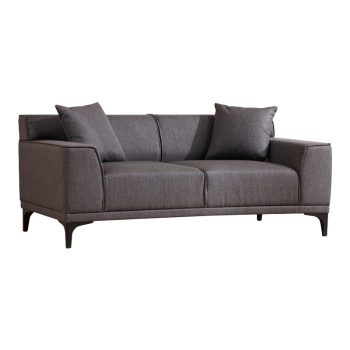Καναπές 2θέσιος PWF-0566 pakoworld ύφασμα ανθρακί 163x69x86εκ 071-001296