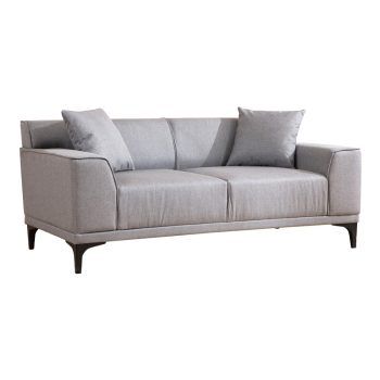 Καναπές 2θέσιος PWF-0566 pakoworld ύφασμα γκρι 163x69x86εκ 071-001298