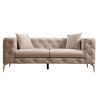 Καναπές 2θέσιος PWF-0579 pakoworld τύπου Chesterfield ύφασμα εκρού 197x90x73εκ 071-001325