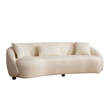Καναπές 3θέσιος PWF-0597 pakoworld ύφασμα κρεμ 230x94x75εκ 071-001394