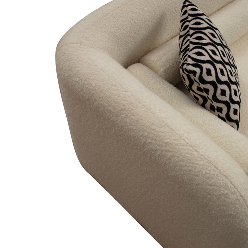 Καναπές 3θέσιος Tranquil I ύφασμα μπουκλέ κρεμ 228x90x74εκ - Image 3