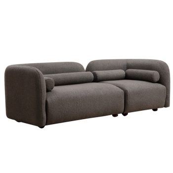 Καναπές 3θέσιος Tranquil pakoworld ύφασμα μπυκλέ γκρι 228x90x74εκ 071-001405