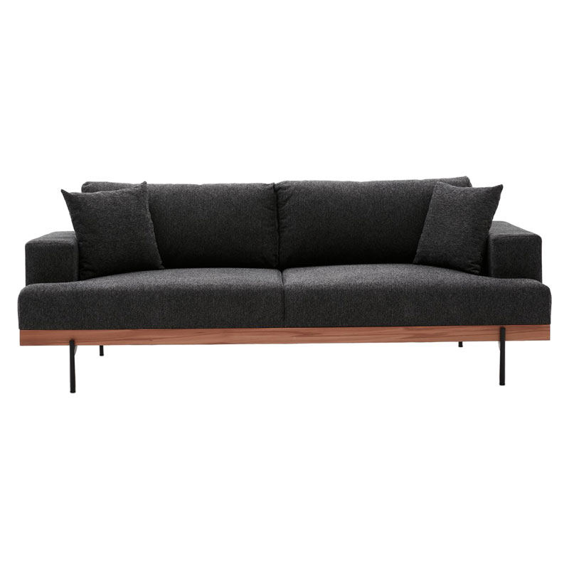 Καναπές 3θέσιος PWF-0620 ύφασμα ανθρακί 227x94x76εκ - Image 3