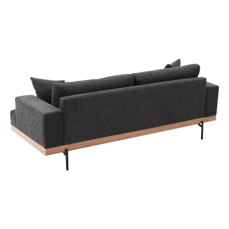 Καναπές 3θέσιος PWF-0620 ύφασμα ανθρακί 227x94x76εκ - Image 4