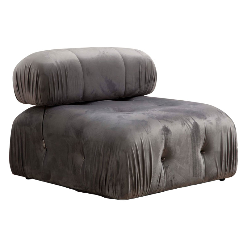Πολυθρόνα Divine βελουτέ γκρι 95x95x75εκ 071-001442