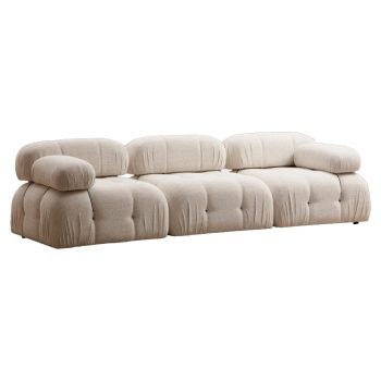 Καναπές 3θέσιος Divine με ύφασμα σε χρώμα κρεμ 288x95x75εκ 071-001458
