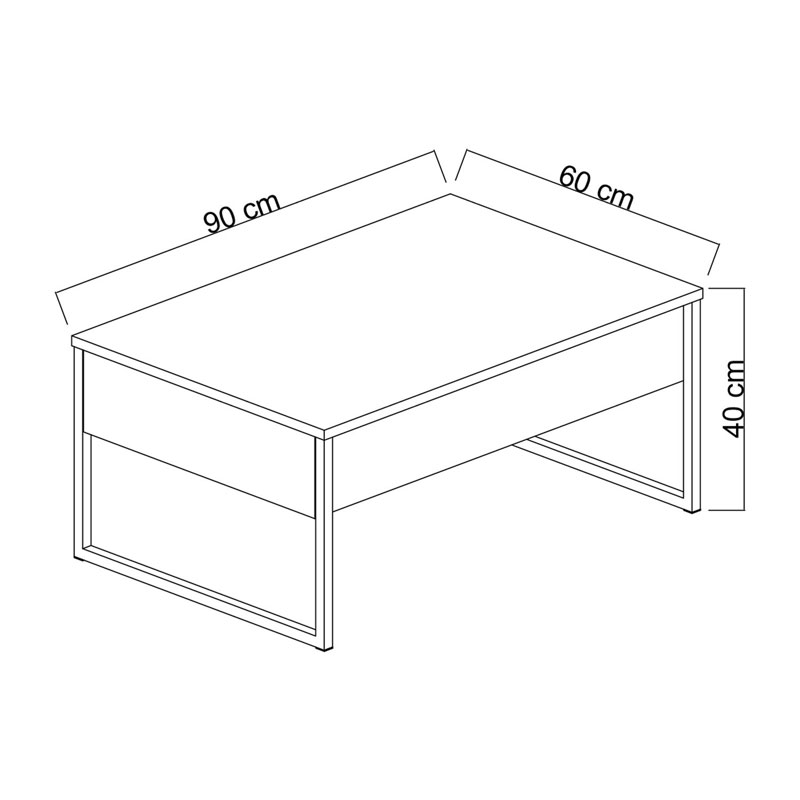 Τραπέζι σαλονιού PWF-0626 ανθρακί-μαύρο 90x60x40εκ - Image 4