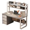 Γραφείο Soco pakoworld με ραφιέρα-MDF γκρι-λευκό 120x50x144εκ 072-000075