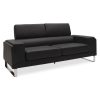 Καναπές Shea pakoworld 3θέσιος pu μαύρο-inox 198x80x87εκ 074-000009
