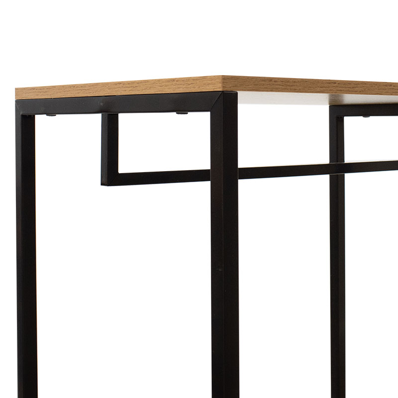 Έπιπλο εισόδου-ραφιέρα Ramon φυσικό-μαύρο 90,5x41x167εκ - Image 3