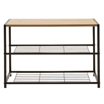 Alternative view of Παπουτσοθήκη Ramon  6 ζευγών φυσικό-μαύρο 63x30x43εκ