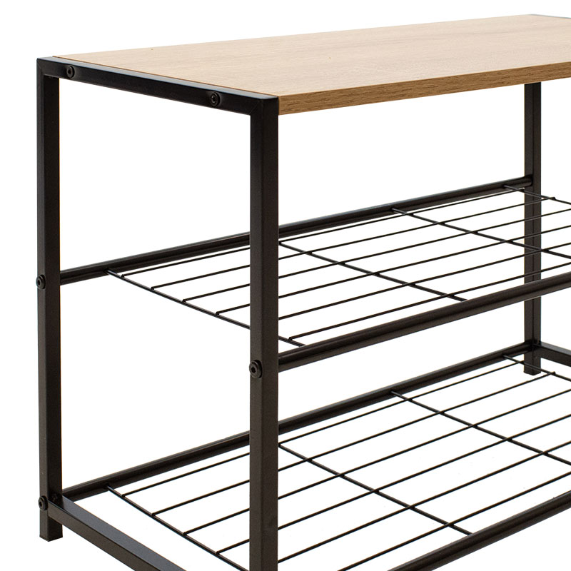 Παπουτσοθήκη Ramon 6 ζευγών φυσικό-μαύρο 63x30x43εκ - Image 3