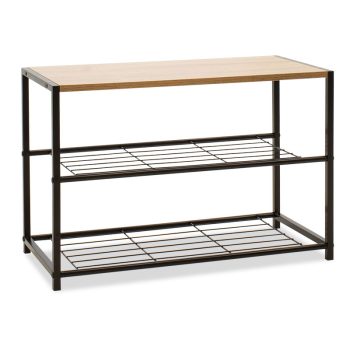 Παπουτσοθήκη Ramon pakoworld 6 ζευγών φυσικό-μαύρο 63x30x43εκ 085-000010