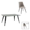 Τραπεζαρία Lifo-Giselle  pakoworld σετ 5τμχ MDF cement-γκρι 140x80x75εκ 096-000032