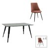 Τραπεζαρία Lifo-Giselle  pakoworld σετ 5τμχ MDF cement-σάπιο μήλο 140x80x75εκ 096-000033