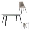 Τραπεζαρία Lifo-Giselle  pakoworld σετ 7τμχ MDF cement-γκρι 160x90x75εκ 096-000035