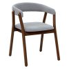 Πολυθρόνα Karma pakoworld γκρι ύφασμα-rubberwood καρυδί πόδι 097-000013