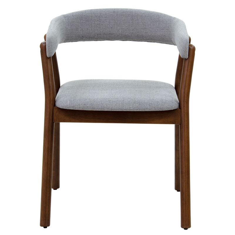 Πολυθρόνα Karma γκρι ύφασμα-rubberwood καρυδί πόδι - Image 4