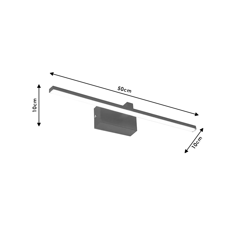 Φωτιστικό τοίχου-απλίκα PWL-1054 LED 6W μαύρο 50x10x10εκ - Image 3