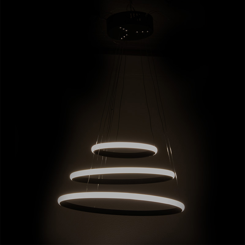 Φωτιστικό οροφής τρίφωτο PWL-1162 LED μαύρο Φ38x160εκ - Image 4