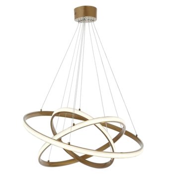 Φωτιστικό οροφής τρίφωτο PWL-1162 pakoworld LED χρυσό Φ38x160εκ 099-000134