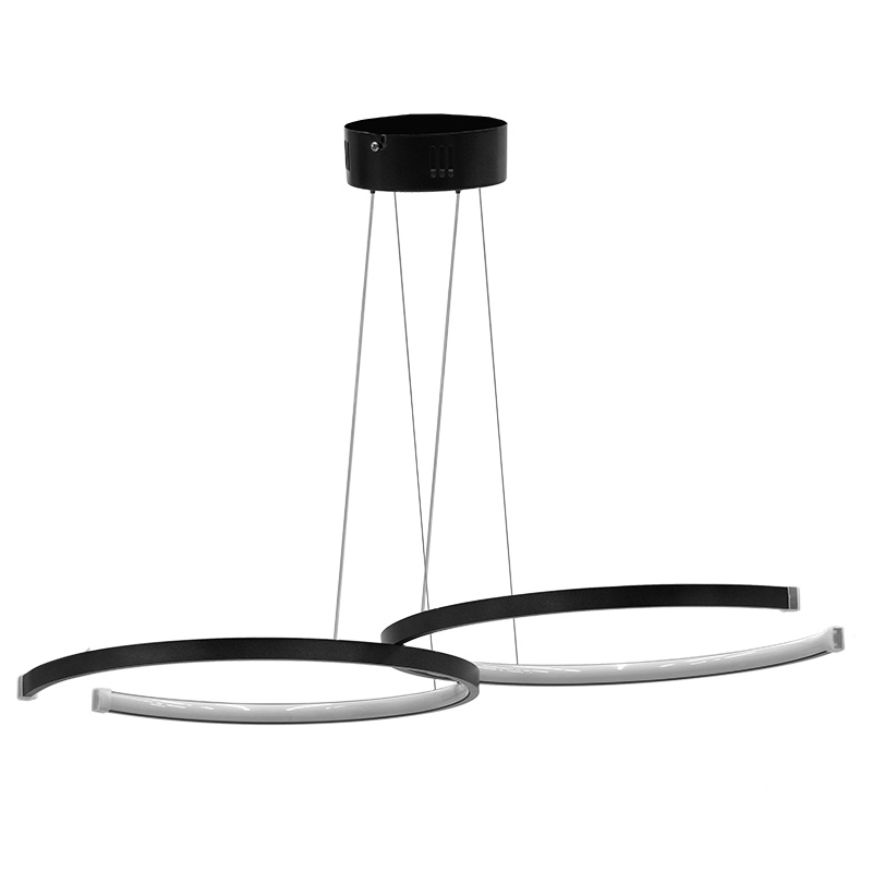 Φωτιστικό οροφής δίφωτο PWL-1176 pakoworld LED 3000K μαύρο 66x39x44εκ 099-000168