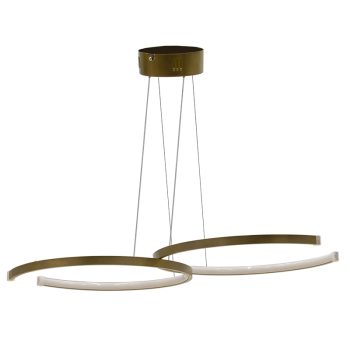 Φωτιστικό οροφής δίφωτο PWL-1176 pakoworld LED 3000K χρυσό 66x39x44εκ 099-000169